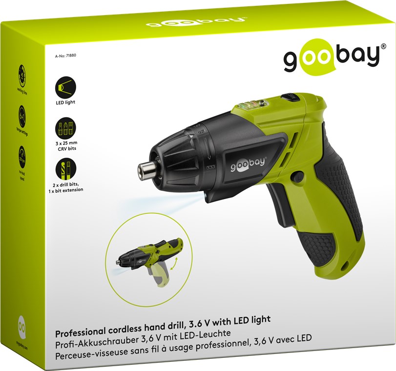Mini Akkuschrauber 3,6 V mit LED-Leuchte - inkl. 3x 25 mm CRV Bitsatz, 1x Bitverlängerung, 2x Bohrer Mini Akkuschrauber 3,6 V mit LED-Leuchte - inkl. 3x 25 mm CRV Bitsatz, 1x Bitverlängerung, 2x Bohrer