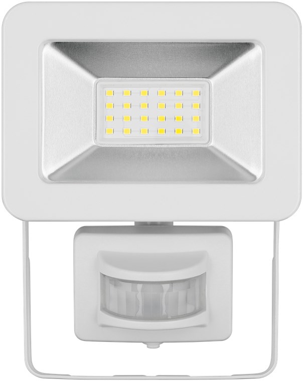 LED-Außenstrahler, 20 W, mit Bewegungsmelder - mit 1700 lm, neutralweißem Licht (4000 K), PIR-Sensor mit ON-/OFF-Funktion und M16-Kabelverschraubung, für den Außeneinsatz geeignet (IP44)