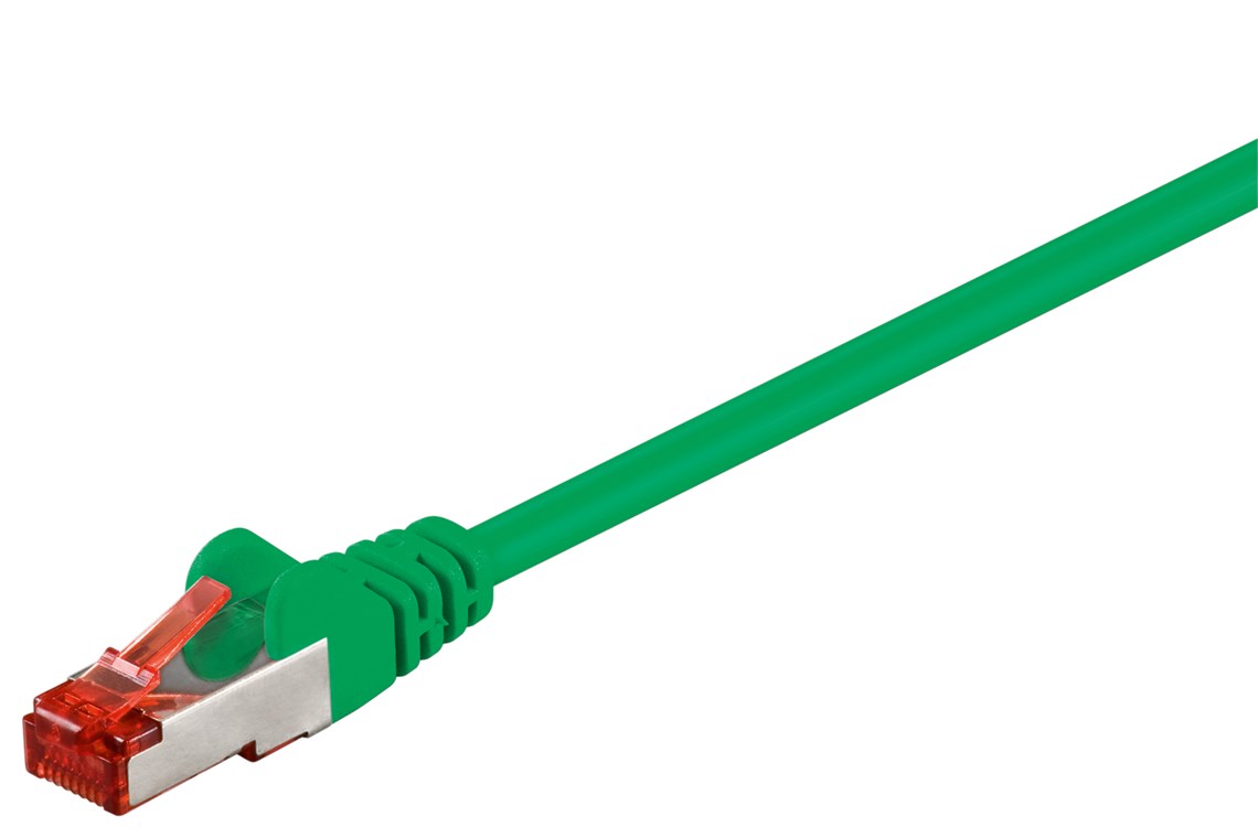 CAT 6 Patchkabel, S/FTP (PiMF), Grün, 2 m CAT 6 Patchkabel, S/FTP (PiMF), Grün, 30 m - Kabellänge 30 m - Kupferleiter (CU), halogenfreier Kabelmantel (LSZH)