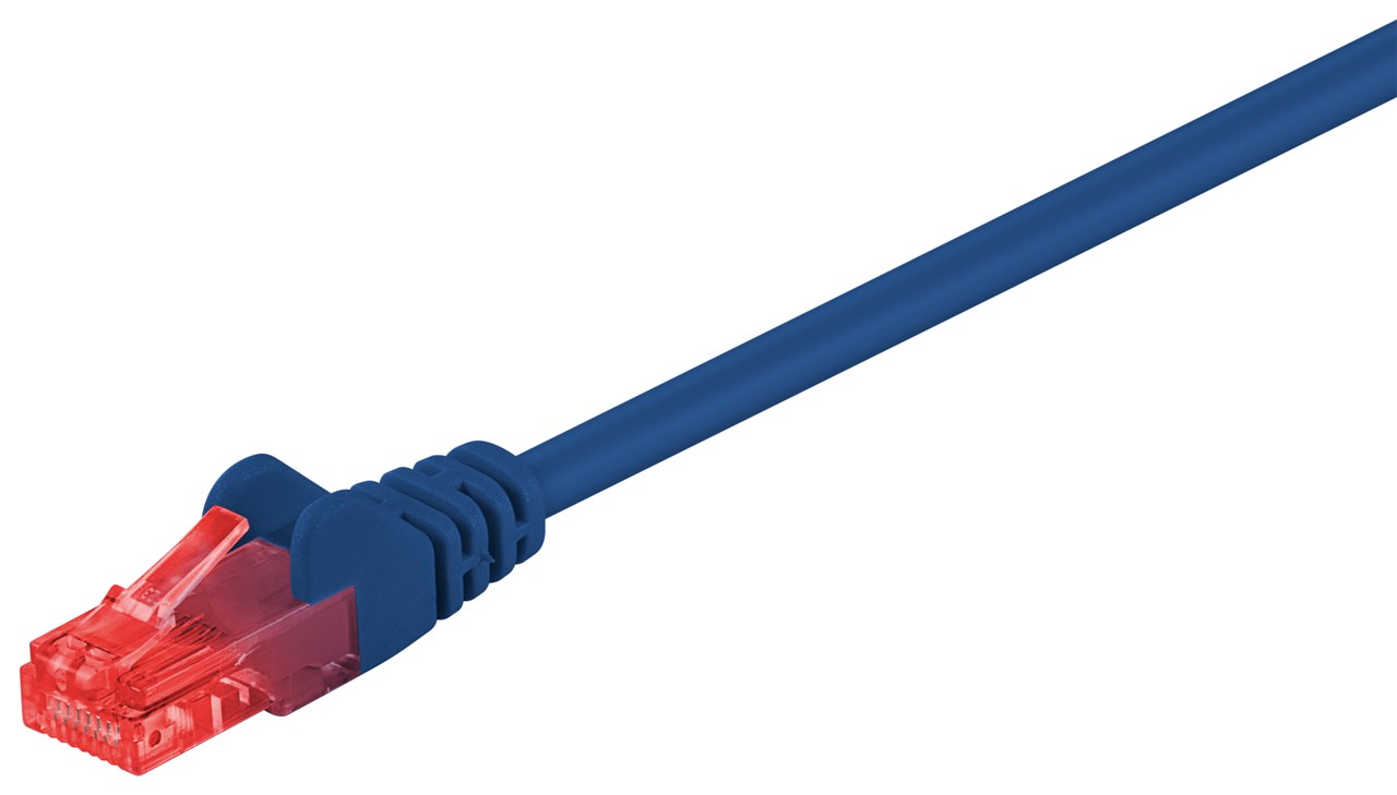CAT 6 Patchkabel, U/UTP, Blau, 5 m - Kabellänge 5 m - Kupferkaschierter Aluminiumleiter (CCA)
