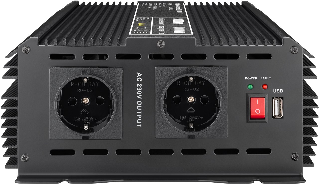 Spannungswandler 12V / 2000 W - wandelt 12 V DC in 230 V AC um
