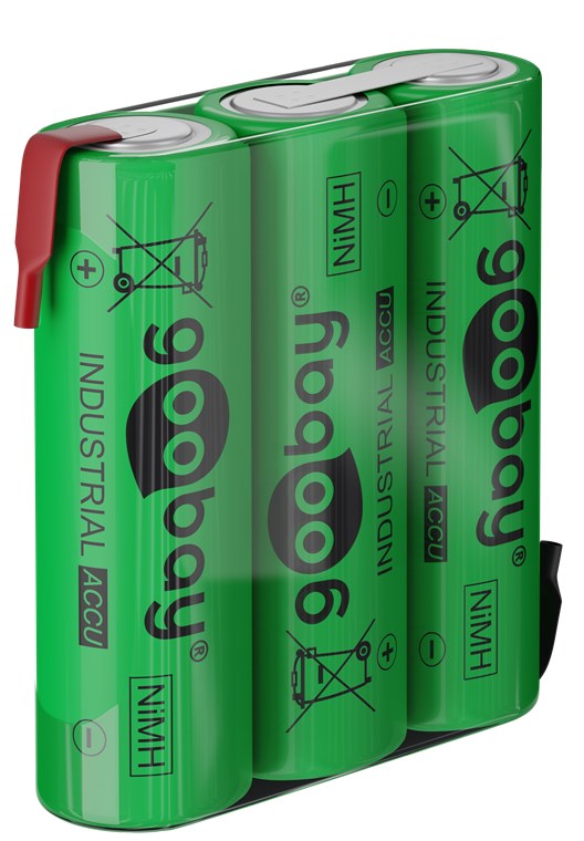 3x AA (Mignon) - 2100 mAh 3x AA (Mignon) - 2100 mAh - Lötfahne (Z), Nickel-Metallhydrid Akku (NiMH), 3,6 V