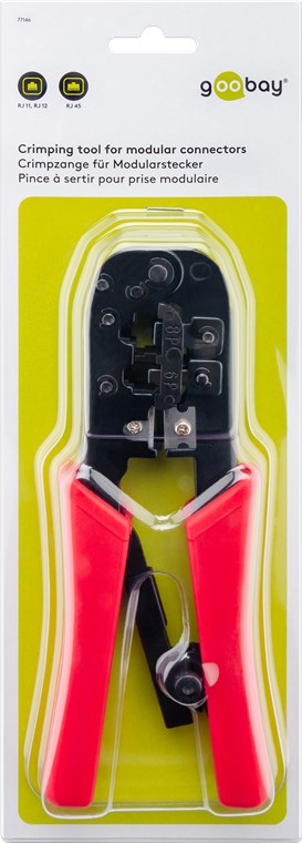 Crimpzange für Modularstecker - geeignet zum Verbinden von 4-, 6-, 8-poligen Modularsteckern Typ RJ11, RJ12, RJ45 Crimpzange für Modularstecker - geeignet zum Verbinden von 4-, 6-, 8-poligen Modularsteckern Typ RJ11, RJ12, RJ45