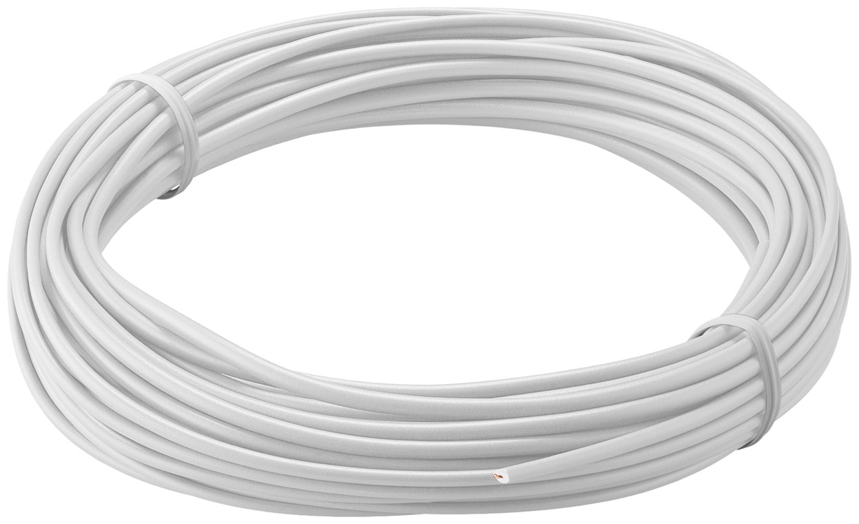 Kupferlitze isoliert - Farbversion Weiß - 1-adrig; mehrdrahtig (18 x 0,1 mm)