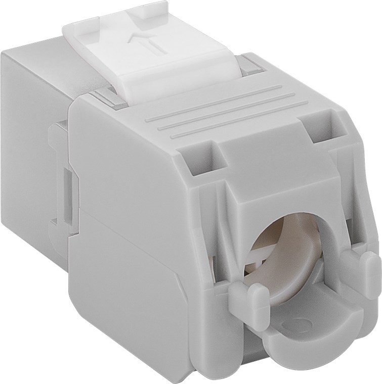 Keystone Modul RJ45 CAT 6A, UTP - Farbversion Hellgrau - 16,5 mm breit, Krokodil-Typ, Klemmleiste für werkzeugfreie LSA-Montage Keystone Modul RJ45 CAT 6A, UTP - Farbversion Hellgrau - 16,5 mm breit, Krokodil-Typ, Klemmleiste für werkzeugfreie LSA-Montage