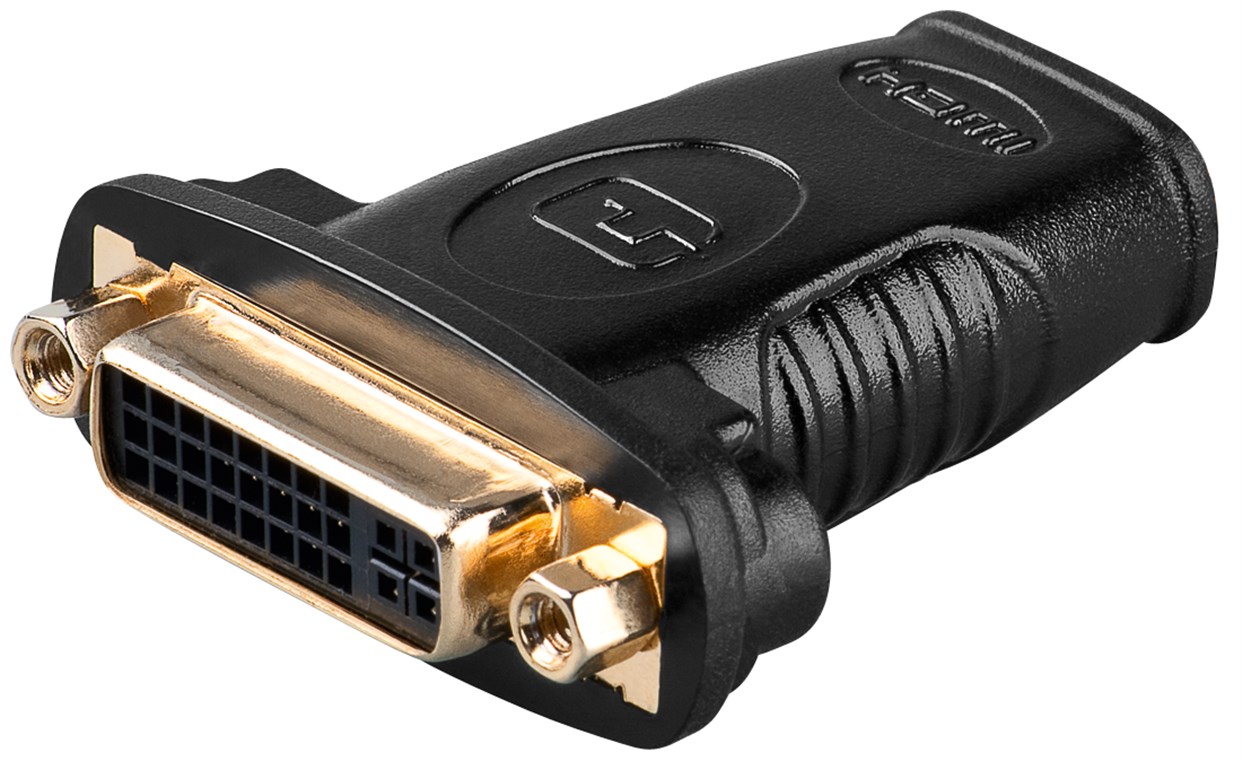 HDMI™/DVI-I-Adapter, vergoldet HDMI™/DVI-I-Adapter, vergoldet - Anschluss, Typ HDMI™-Buchse (Typ A) - HDMI™-Buchse (Typ A) > DVI-I-Buchse Dual-Link (24+5 pin)