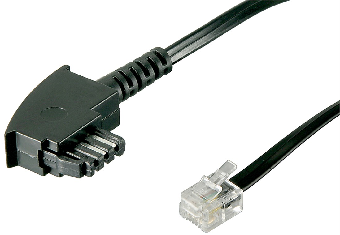 Telefonkabel (international-Pin Out) 4-polig - Kabellänge 10 m - Kupferkaschierter Aluminiumleiter (CCA), TAE-F-Stecker > RJ11-Stecker (6P4C)