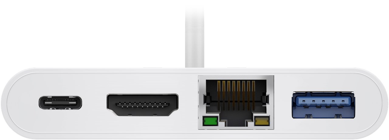 USB-C™ Multiport-Adapter HDMI+Ethernet, PD, weiß - Verbrauchseinheit 1 Stk. im Polybeutel - erweitert ein USB-C™ Gerät um einen Ethernet-, einen HDMI™- und einen USB 3.0-Anschluss USB-C™ Multiport-Adapter HDMI+Ethernet, PD, weiß - Verbrauchseinheit 1 Stk. im Polybeutel - erweitert ein USB-C™ Gerät um einen Ethernet-, einen HDMI™- und einen USB 3.0-Anschluss