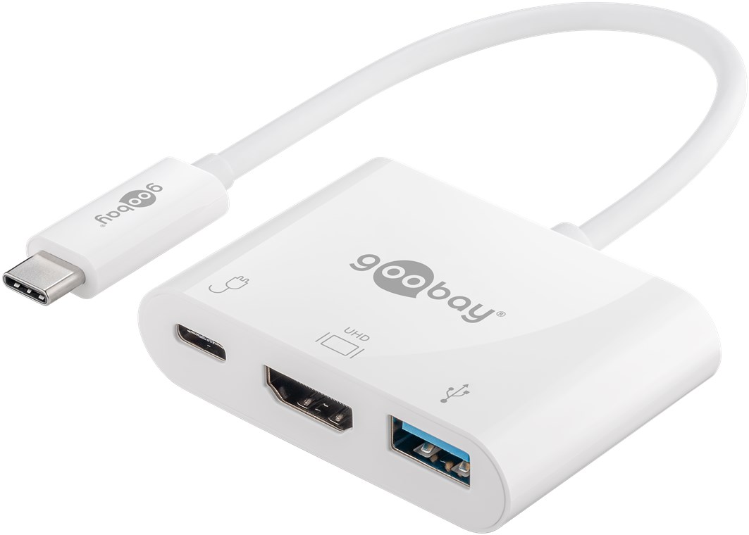 USB-C™ Multiport-Adapter HDMI, PD, weiß - Verbrauchseinheit 1 Stk. im Polybeutel - erweitert ein USB-C™ Gerät um einen HDMI™- und einen USB 3.0- Anschluss USB-C™ Multiport-Adapter HDMI, PD, weiß - Verbrauchseinheit 1 Stk. im Polybeutel - erweitert ein USB-C™ Gerät um einen HDMI™- und einen USB 3.0- Anschluss