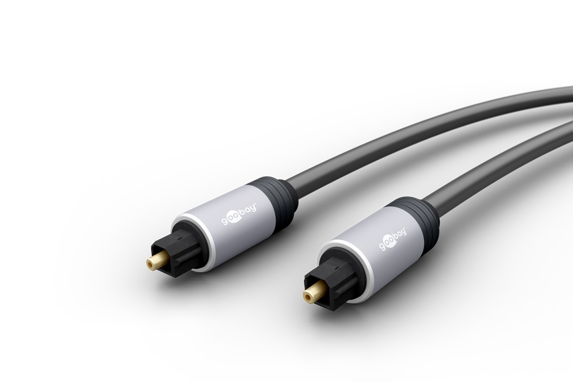 Toslink Kabel mit Metallsteckern - Kabellänge 0.75 m - Toslink-Stecker > Toslink-Stecker