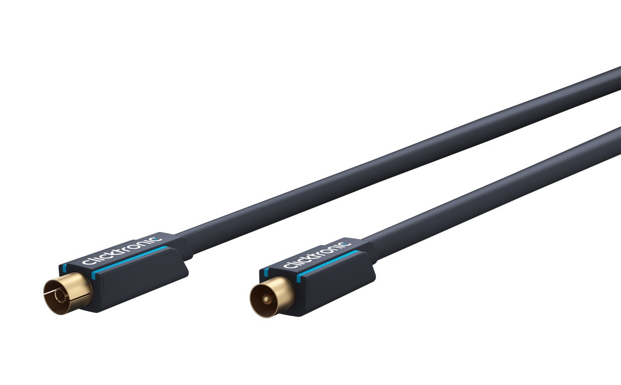Koaxialkabel Koaxialkabel - Kabellänge 1 m - Premium-Kabel|Koaxial-Stecker Koaxial-Kupplung|1,0 m|> 95 dB