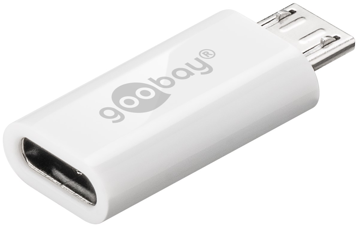 Micro-USB/USB-C™ USB OTG Hi-Speed Adapter für den Anschluss von Ladekabeln - Farbversion Weiß - USB-C™-Buchse > USB 2.0-Micro-Stecker (Typ B) Micro-USB/USB-C™ USB OTG Hi-Speed Adapter für den Anschluss von Ladekabeln - Farbversion Weiß - USB-C™-Buchse > USB 2.0-Micro-Stecker (Typ B)