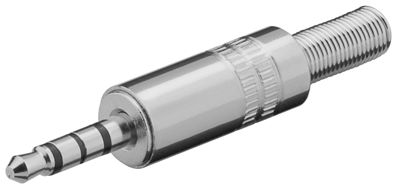 Klinkenstecker 3,5 mm Stereo Klinkenstecker 3,5 mm Stereo - Metallausführung mit Knickschutz, 4 Kontakte