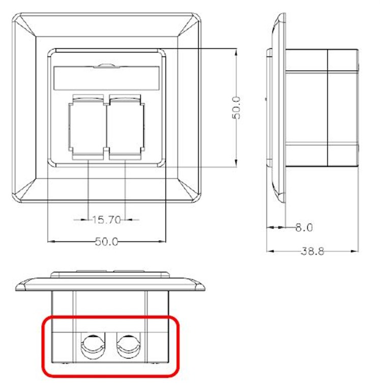 CAT 6 Unterputzdose (UP) - Farbversion Weiß - 2x RJ45-Anschlüsse, geschirmt, Klemmleiste für werkzeugfreie LSA-Montage