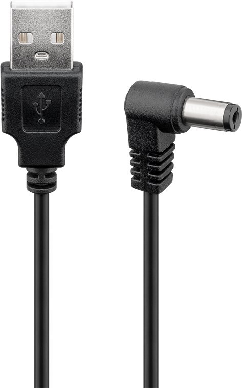 USB-DC-Kabel 5,5 x 2,1 mm USB-DC-Kabel 5,5 x 2,1 mm - Kabellänge 0.5 m - für die Stromübertragung von USB-A-Port zu DC-Geräten