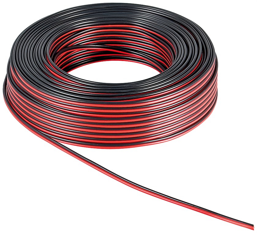 Lautsprecherkabel CCA - 100 m Rolle, Querschnitt 2 x 0,50 mm²