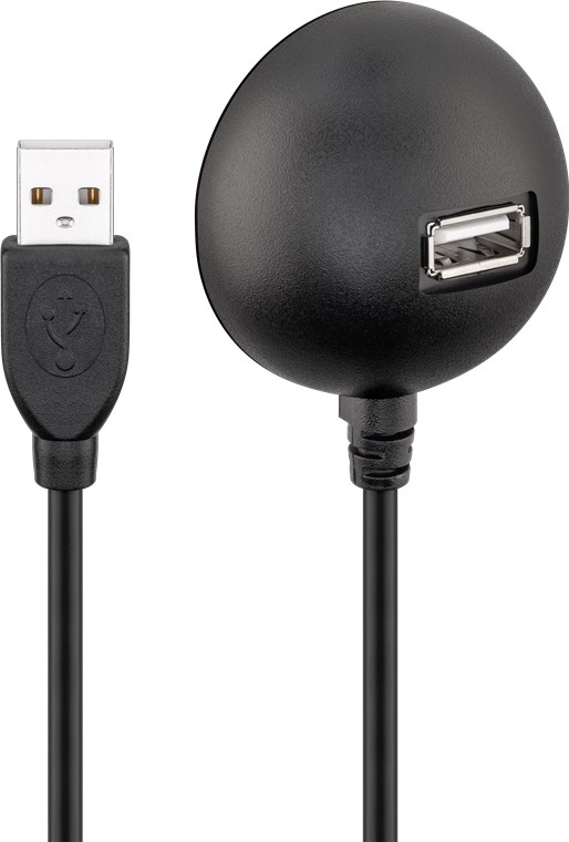 USB 2.0 Hi-Speed Verlängerungskabel mit Standfuß, Schwarz - Kabellänge 1.5 m - USB 2.0-Stecker (Typ A) > USB 2.0-Buchse (Typ A)