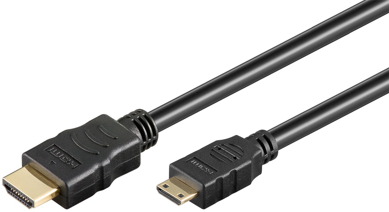 High-Speed-HDMI™-Kabel mit Ethernet (Mini) High-Speed-HDMI™-Kabel mit Ethernet (Mini) - Kabellänge 1 m - HDMI™-Stecker (Typ A) > HDMI™ Mini-Stecker (Typ C)
