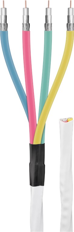 80 dB Quattro Koaxialkabel, 2x geschirmt, CCS, 100 m, weiß 80 dB Quattro Koaxialkabel, 2x geschirmt, CCS, 100 m, weiß - Kabellänge 100 m - für digitale SAT- und BK-Kabelanlagen