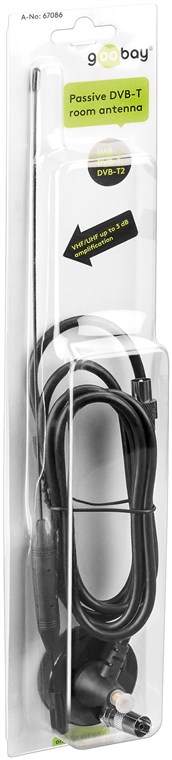 Passive DVB-T2 (HD) Zimmerantenne - 3 dBi/6 dBi Antenne zum Empfang von DVB-T / DVB-T2 HD Programmen Passive DVB-T2 (HD) Zimmerantenne - 3 dBi/6 dBi Antenne zum Empfang von DVB-T / DVB-T2 HD Programmen