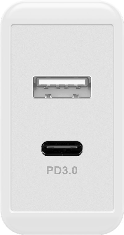 Dual USB-C™ PD (Power Delivery) Schnellladegerät (28W) weiß - geeignet für Geräte mit USB-C™ (Power Delivery) 18W oder herkömmlichen USB-A Anschluss 10W wie z.B. iPhone 12 Dual USB-C™ PD (Power Delivery) Schnellladegerät (28W) weiß - geeignet für Geräte mit USB-C™ (Power Delivery) 18W oder herkömmlichen USB-A Anschluss 10W wie z.B. iPhone 12