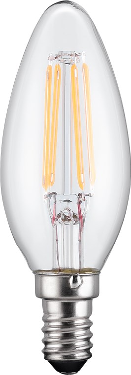 Filament-LED-Kerze, 4 W Filament-LED-Kerze, 4 W - Sockel E14, ersetzt , warmweiß, nicht dimmbar