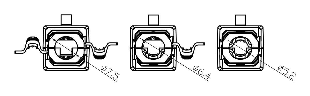 Werkzeugfreier RJ45 Stecker CAT 5e UTP ungeschirmt - Für 3 Kabeldurchmesser (5,2 mm/6,4 mm/7,5 mm), Klemmleiste für werkzeugfreie LSA-Montage