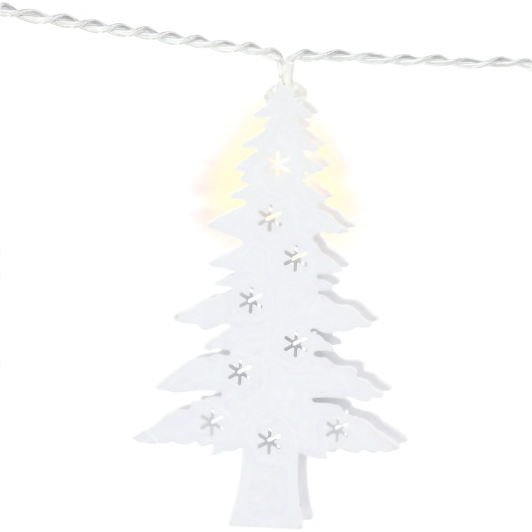 10er LED-Lichterkette "Tannenbaum" - mit Timer-Funktion, warmweiß (3000 K), batteriebetrieben