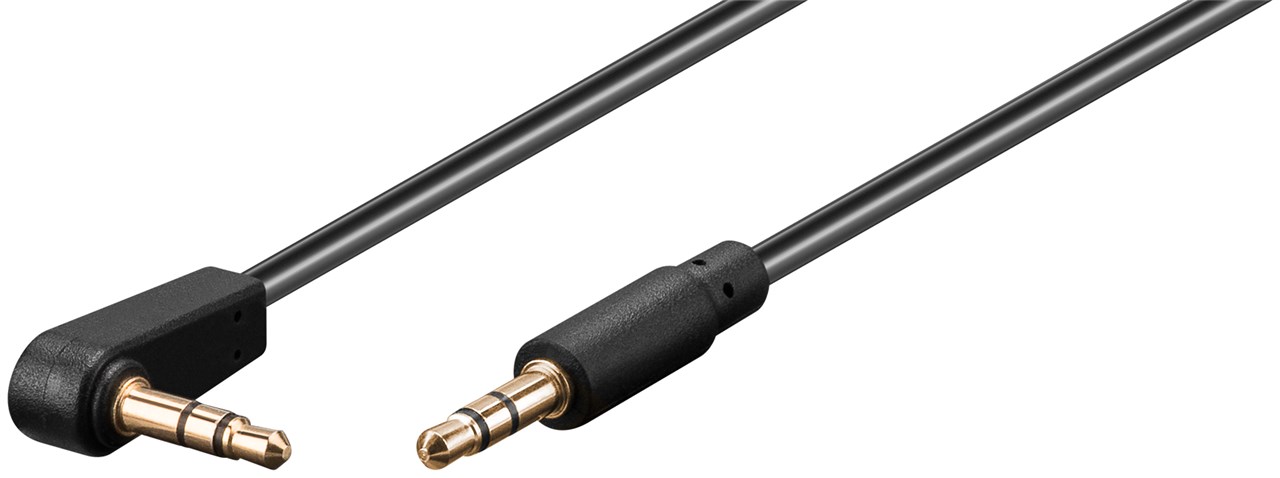 Audio Verbindungskabel AUX, 3,5 mm stereo 3-pol., slim, CU, abgewinkelt - Kabellänge 0.5 m - Klinke 3,5 mm Stecker (3-Pin, stereo) > Klinke 3,5 mm Stecker (3-Pin, stereo) 90° Audio Verbindungskabel AUX, 3,5 mm stereo 3-pol., slim, CU, abgewinkelt - Kabellänge 0.5 m - Klinke 3,5 mm Stecker (3-Pin, stereo) > Klinke 3,5 mm Stecker (3-Pin, stereo) 90°