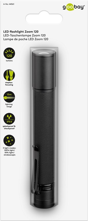 LED-Taschenlampe Zoom 120 - ideal für Freizeit, Sport, Camping, Angeln, Jagd und Pannenhilfe LED-Taschenlampe Zoom 120 - ideal für Freizeit, Sport, Camping, Angeln, Jagd und Pannenhilfe